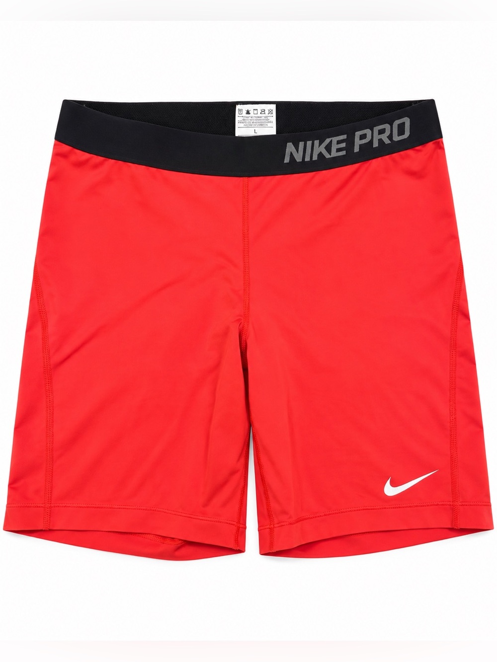 Nike Pro Women’s Size Large Red Compression Shorts Black Waistband Athletic Trai